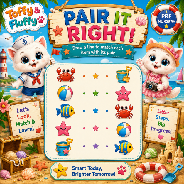 Pair It Right – LKG Activity Sheet A4