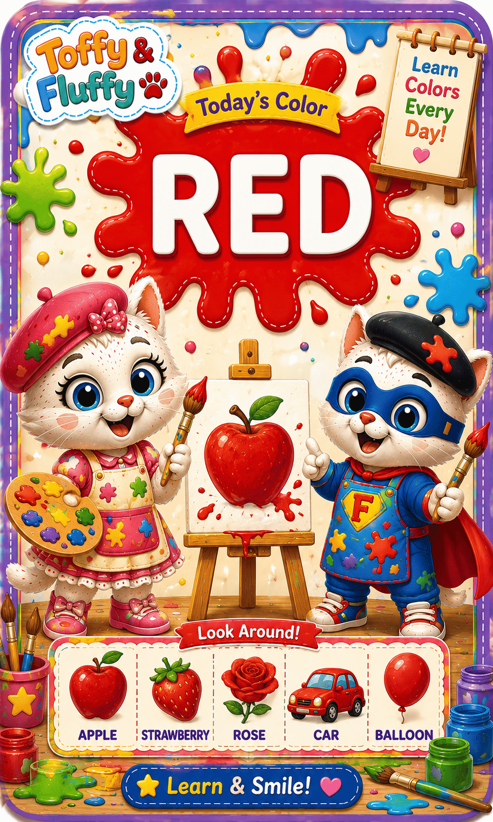 Color Flash Card – Toffy & Fluffy